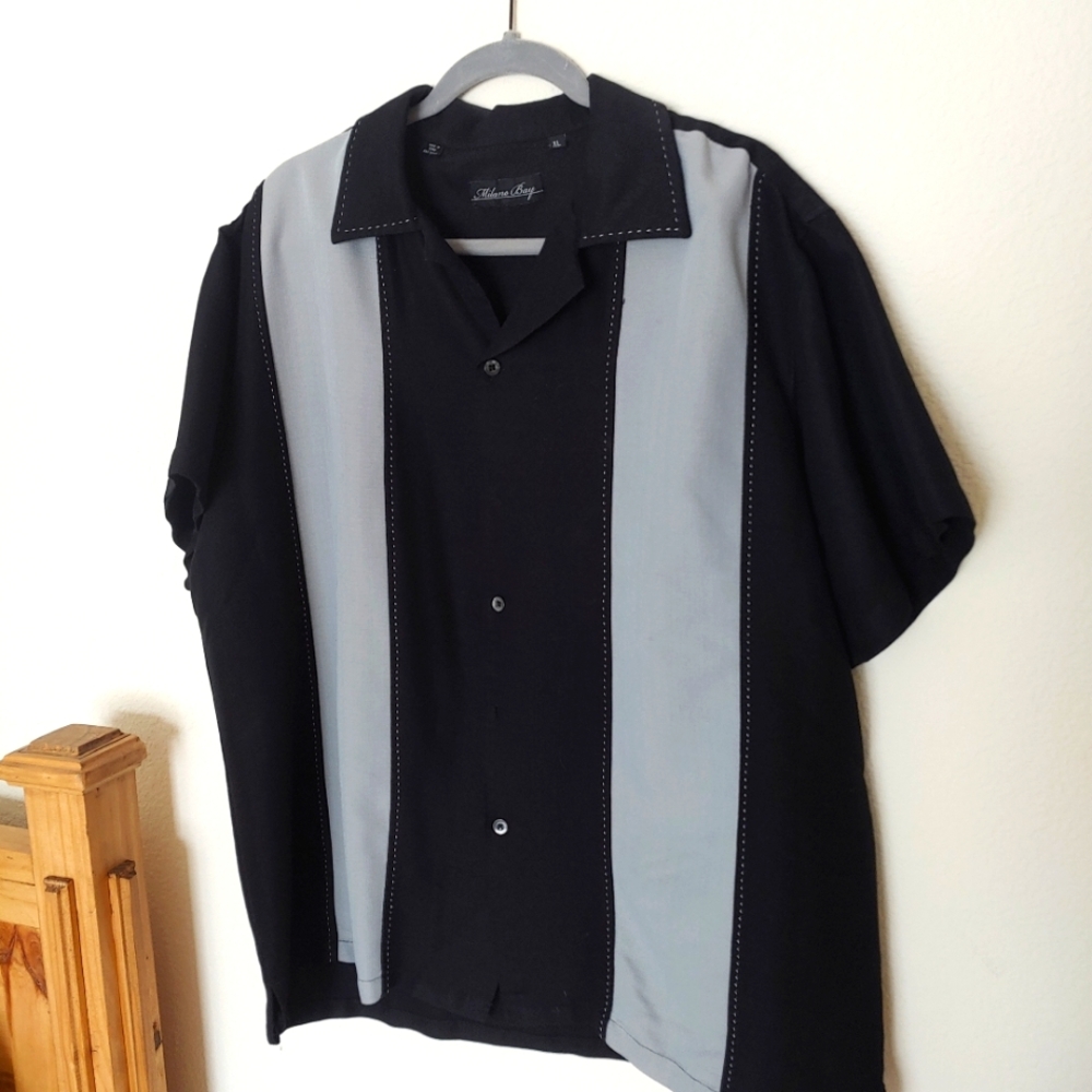 Milano Bay black/gray bowling shirt, XL